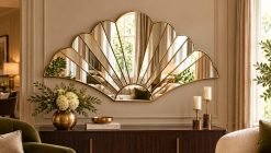 margot in gold room art deco fan wall mirror