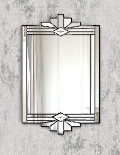boudicia in black art deco wall mirror