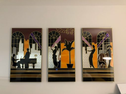 high society mirrored wall art deco mirror