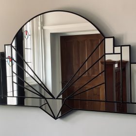 Antoinette Artisan Deco Elegance Wall Mirror in Black