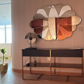 bespoke handmade petal shapped wall mirror