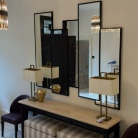 bespoke testimonial handmade pentagon wall mirror