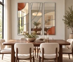 Brit Pop Autumn silver trim dining room mirrored modern wall art