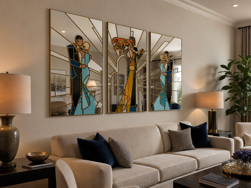 deco rhapsody mirrored wall art deco mirror